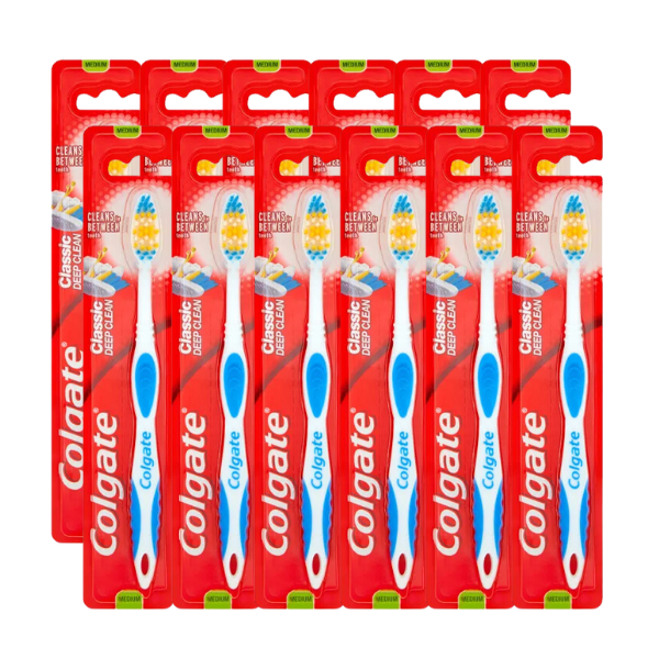 12 x Colgate Deep Clean Toothbrush Medium Assorted Colours