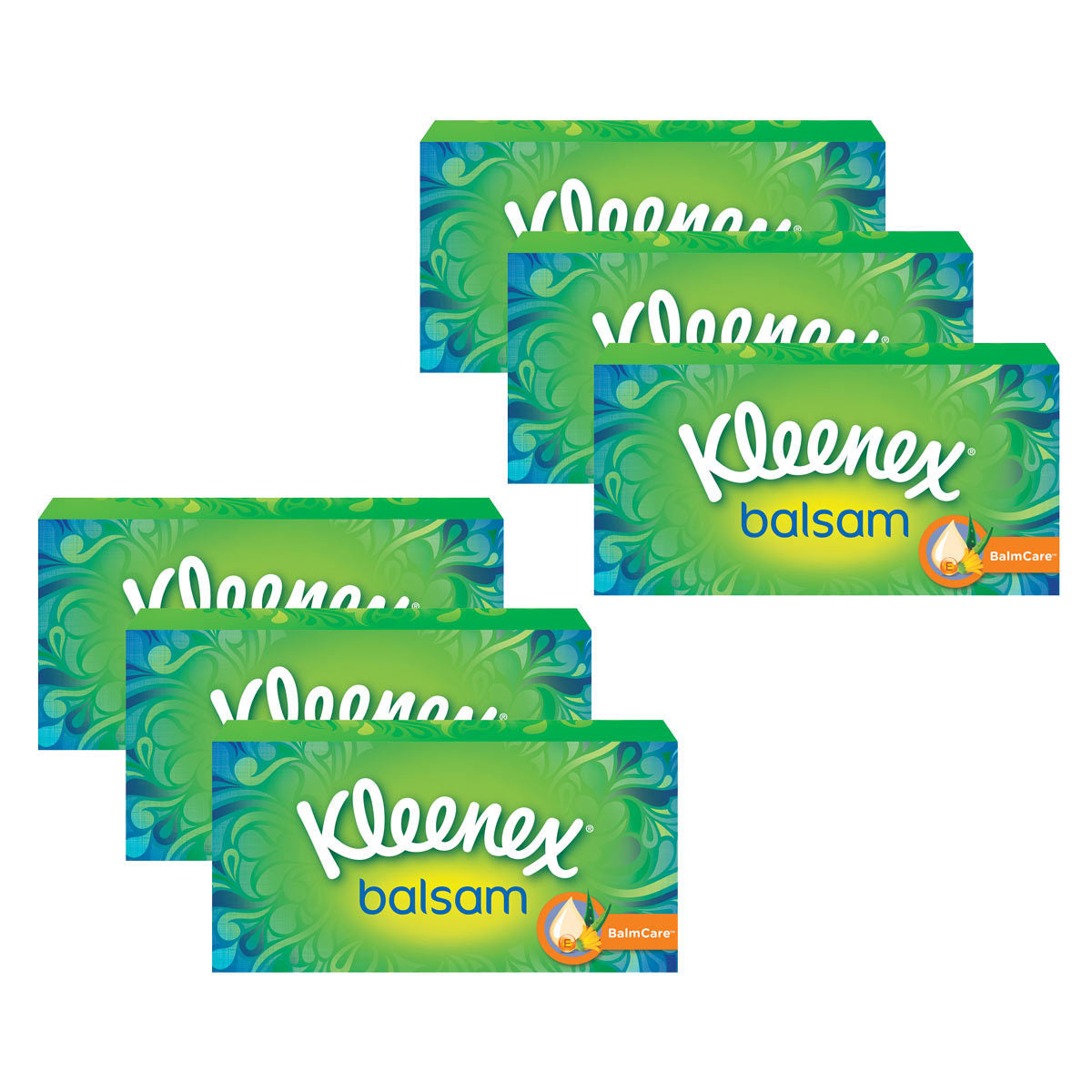Kleenex Balsam Facial Tissues Pack of 6 x 64 Sheets