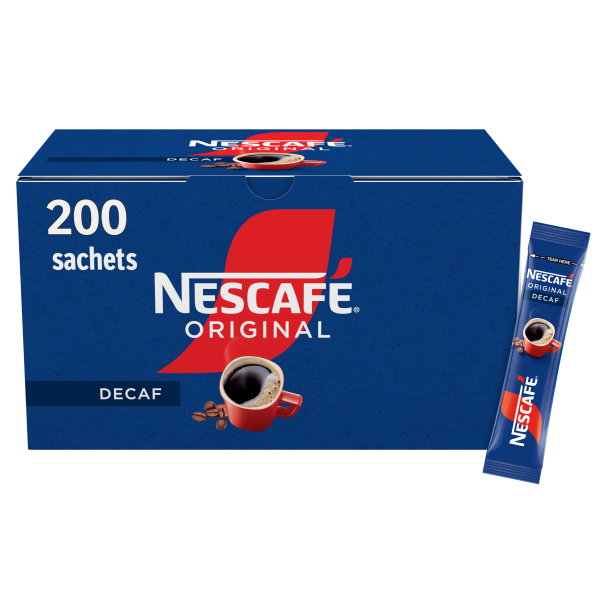 NESCAFE Original Decaf Instant Coffee Sachets - 200 x 1.8g Sticks (Pack of 1)