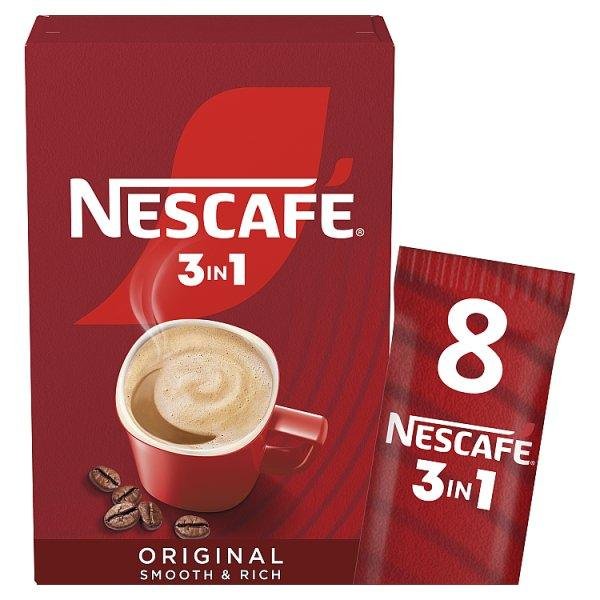 Nescafé 3 in 1 Original 8 x 16g (128g) (Pack of 8)