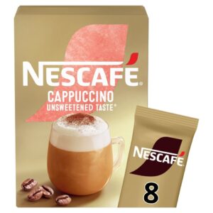 Nescafe Cappuccino Unsweetened Instant Coffee 8 x 14.2g Sachets (Pack of 6)