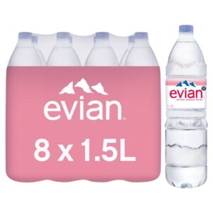 Evian Still Natural Miniral Water 8 x 1.5L (Pack of 8)